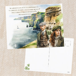 Watercolor St. Patrick's Day Irish Quote Yeats Feiertagspostkarte