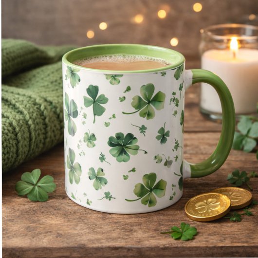 Watercolor St. Patrick's Day Muster Riese Tasse