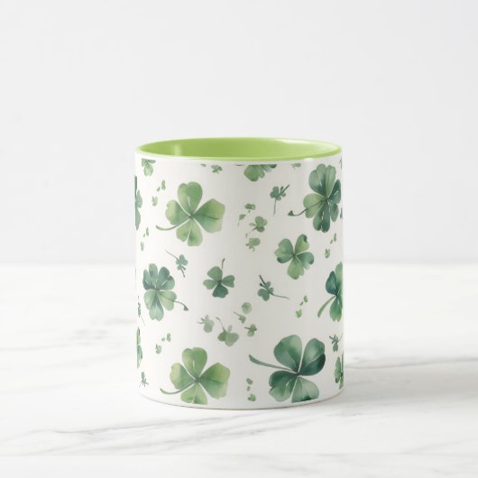 Watercolor St. Patrick's Day Pattern Giant Tasse (Zentrum)