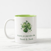 Watercolor St. Patrick's Day Pattern Giant Zweifarbige Tasse (Links)