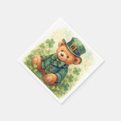 Watercolor St. Patrick's Day Teddy Bear Serviette (Ecke)