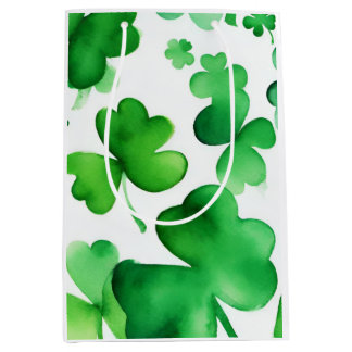 Watercolor St Patricks Day Wrapping Paper (3) Mittlere Geschenktüte