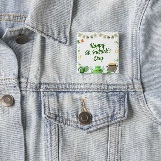 Watercolor St Patricks Party Button (Beispiel)