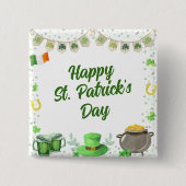 Watercolor St Patricks Party Button (Vorderseite)