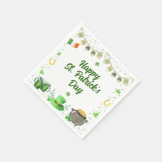 Watercolor St Patricks Party Serviette (Ecke)