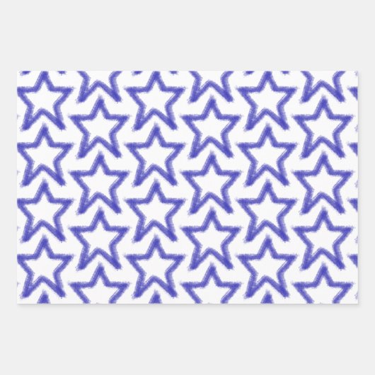 Watercolor Star Shape Muster Geschenkpapier Set (Vorderseite 2)