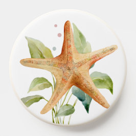 WATERCOLOR STARFISH ART STRAND KÜSTE PopSocket