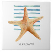 Watercolor STARFISH Küstenstrasse MARGATE Fliese (Vorderseite)