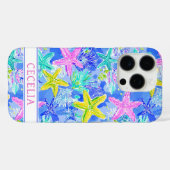 Watercolor Starfish Monogrammed  Case-Mate iPhone Hülle (Rückseite (Horizontal))
