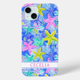 Watercolor Starfish Monogrammed Case-Mate iPhone Hülle