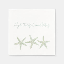 Watercolor Starfish Trio Serviette