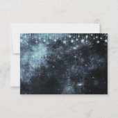 Watercolor Starry Night Celestial Wedding RSVP Karte (Rückseite)