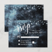 Watercolor Starry Night Celestial Wedding RSVP Karte (Vorne/Hinten)