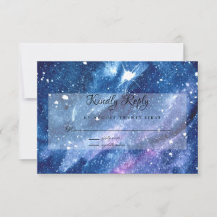Watercolor Starry Night Sky RSVP Karte