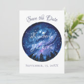 Watercolor Starry Night Sky Save The Date (Stehend Vorderseite)