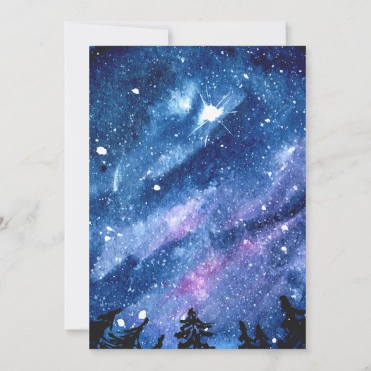 Watercolor Starry Night Sky Save The Date (Rückseite)