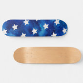 Watercolor Stars Muster Moderne Skateboard (Horizontal)