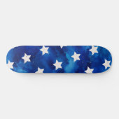 Watercolor Stars Muster Moderne Skateboard (Horizontal)