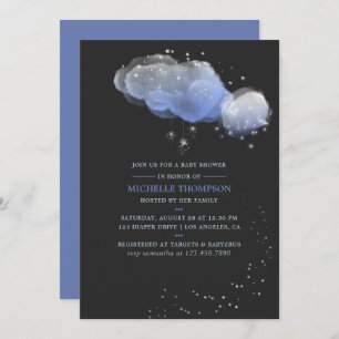 Watercolor Stars Night Sky Baby Dusche Einladung