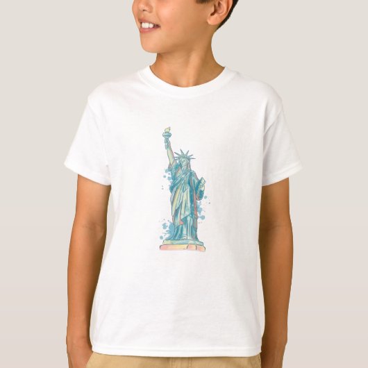 WATERCOLOR-STATUE DER LIBERTÄT T-Shirt (Vorderseite)