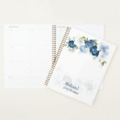 Watercolor Staubblau Blumen 2026 Planer (Anzeige)
