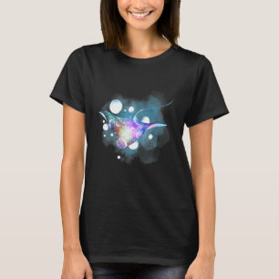 Watercolor-Sternchen-Tiefsee-Kreaturen und -Spalte T-Shirt