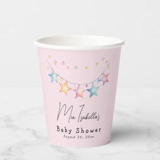 Watercolor Sterne Babydusche Papiertücher Pappbecher