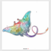 Watercolor Stingray Decal Aufkleber (Blatt)