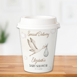 Watercolor Stork Baby Shower – Gender Neutral Pappbecher