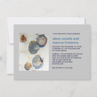 Watercolor-Strand-Muscheln, die Einladung Wedding