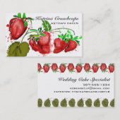 Watercolor strawberries fruit jam cake pie bakery visitenkarte (Vorne/Hinten)