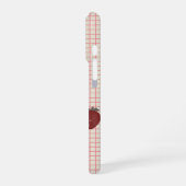 Watercolor Strawberries on Pink Grid - Valentine iPhone Hülle (Linke Seite)