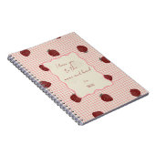 Watercolor Strawberries on Pink Grid- Valentine Notizblock (Rechte Seite)