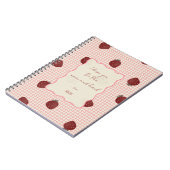 Watercolor Strawberries on Pink Grid- Valentine Notizblock (Linke Seite)