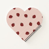 Watercolor Strawberries on Pink Grid- Valentine Notizblock (Rückseite)