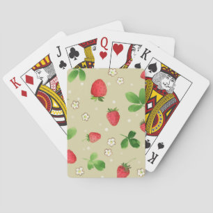 Watercolor strawberries pattern spielkarten