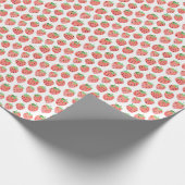 Watercolor Strawberries Wrapping Paper Geschenkpapier (Ecke)