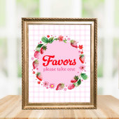 Watercolor Strawberry Birthday Party Gefallen Poster