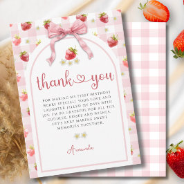 Watercolor Strawberry Birthday Vielen Dank Dankeskarte