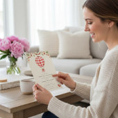 Watercolor Strawberry Hot Air Balloon Baby Shower Einladung