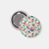 Watercolor Strawberry Magnet (Vorderseite/Rückseite)