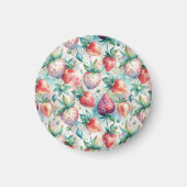 Watercolor Strawberry Magnet (Vorne)