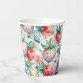 Watercolor Strawberry Pappbecher (Rückseite)