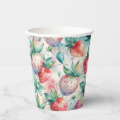 Watercolor Strawberry Pappbecher (Vorderseite)