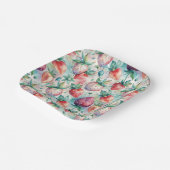 Watercolor Strawberry Pappteller (Gewinkelt)