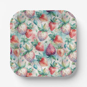Watercolor Strawberry Pappteller (Vorderseite)