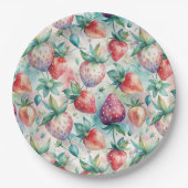 Watercolor Strawberry Pappteller (Vorderseite)