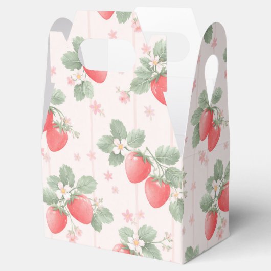 Watercolor strawberry pattern geschenkschachtel (Geöffnet)