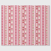 Watercolor Strawberry Pattern Wrapping Paper Geschenkpapier (Flach)