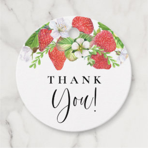 Watercolor Strawberry Summer Wedding Vielen Dank Geschenkanhänger